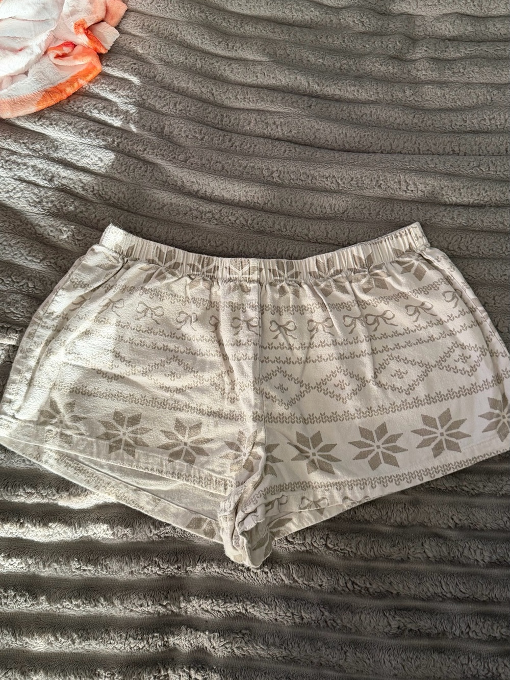 Forever 21 Cream and Taupe Patterned Lounge Shorts